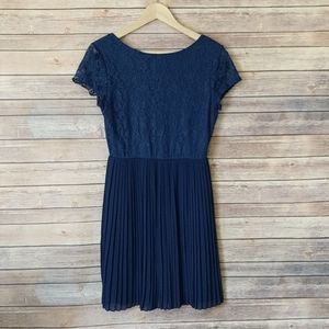 Alya by Francesca's Navy Blue Lace Dress